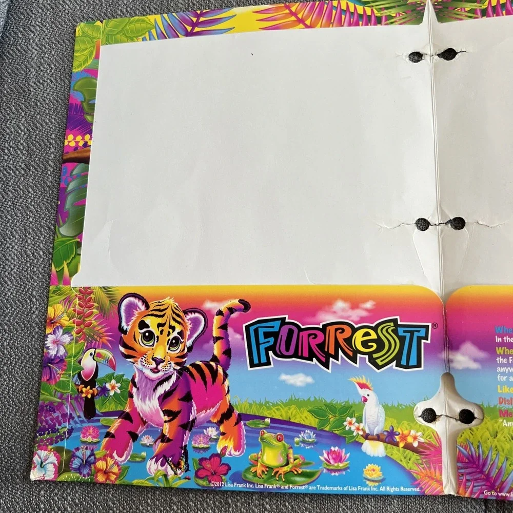 Lisa Frank Forrest Tiger Portfolio Folder 2012 Preowned